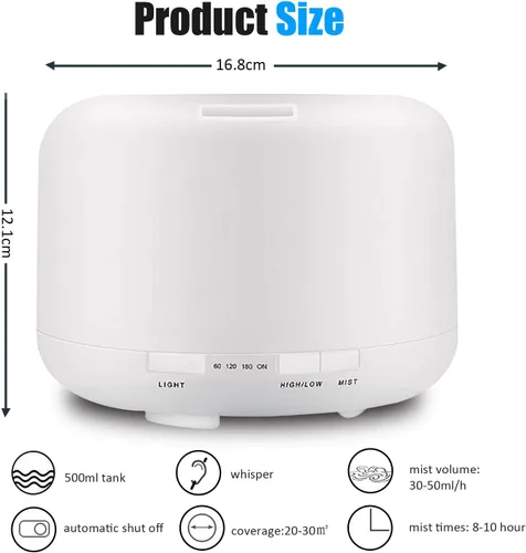 Vista 9 de Humidificador ultrasónico de niebla fría, humidificadores pequeños portátiles para dormitorio, hogar, oficina, viajes, habitación de bebé, difusor