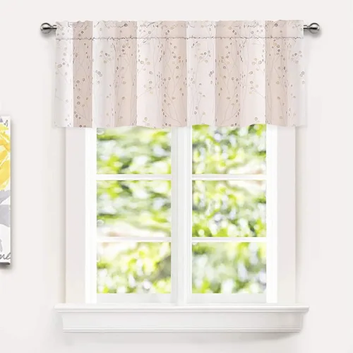 Vista 2 de DriftAway Harper Ink - Cortina de ventana con patrón floral para sala de estar, dormitorio, comedor, bolsillo para cortinero, 52 x 18 pulgadas, más