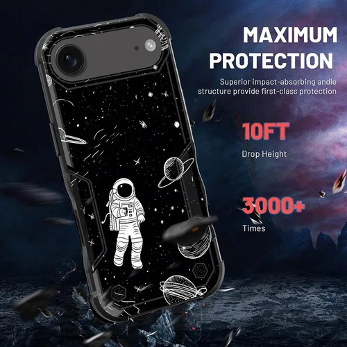 Vista 3 de Funda para iPhone Air, [doble capa] [protección contra caídas de grado militar de 10 pies] Funda resistente a prueba de golpes para iPhone Air
