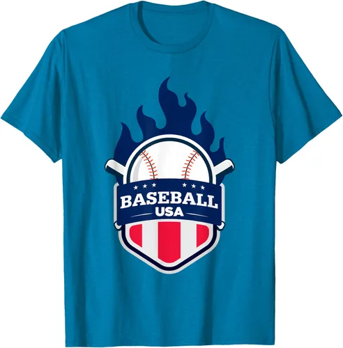 Vista 7 de Baseball USA Support the Team Shirt - Camiseta con la bandera de Estados Unidos, Blanco, S