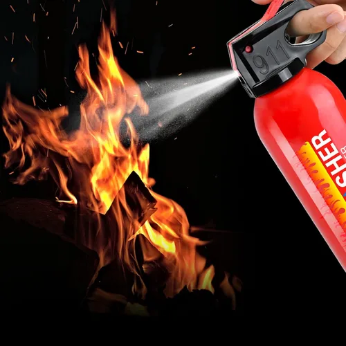 Vista 2 de Extintor de Incendios para el Hogar - Pack de 6 Extintores de Incendios para Coche con Montaje en Pared, Extintor de Incendios Pequeño A B C K
