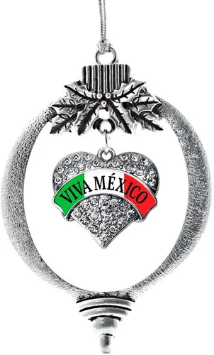 Vista 84 de Inspired Silver - Red Merry - Adorno de Navidad plateado - Adorno de árbol de Navidad con dije de corazón con circonita cúbica - Decoración colgante