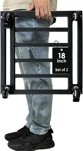 Vista 10 de Soporte cuadrado para plantas de 18 pulgadas con ruedas, resistente, organizador grande de metal para plantas en interiores y exteriores, plataforma