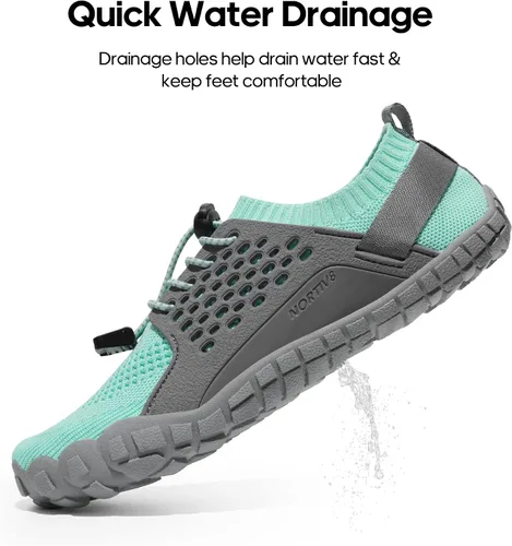 Vista 4 de NORTIV 8 Zapatos de agua de secado rápido para mujer, sensación de pies desnudos, para deportes acuáticos, para la playa o la piscina, para nadar