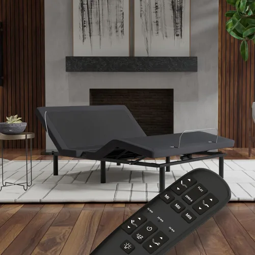 Vista 10 de Blissful Nights e6 Wall Glide - Base de cama ajustable con control de voz, masaje, USB, luz nocturna, anti ronquidos, gravedad cero, control remoto