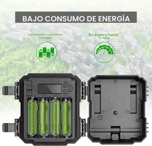 Vista 6 de WOSPORTS Mini Cámara de Seguimiento, Cámara de Caza de 24MP 1080P HD con Activación por Movimiento, Visión Nocturna por Infrarrojos, Resistente al