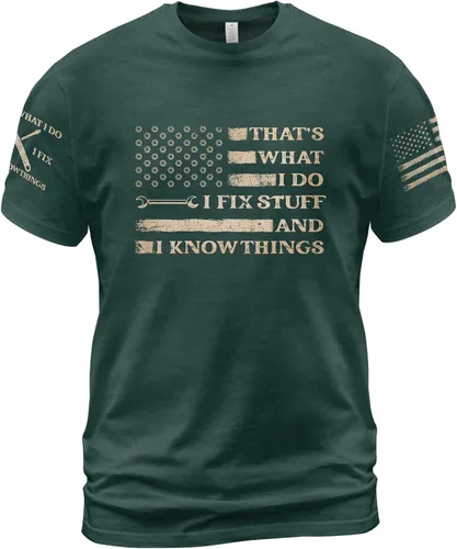 Vista 11 de Camiseta I Fix Stuff para hombre, camiseta Know Things 11 Negro