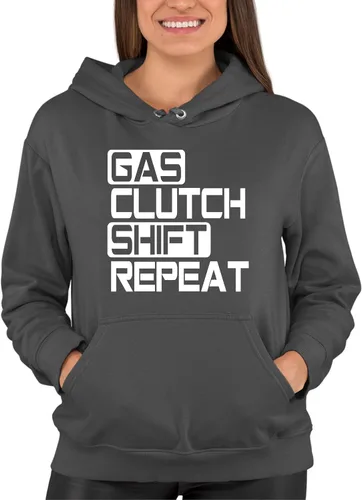 Vista 16 de Go All Out Sudadera con capucha Gas Clutch Shift Repeat para hombre y mujer