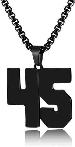 Vista 173 de Collar de Número Dorado para Hombre, Cadena de Acero Inoxidable con Colgante de Número para Atletas, Joyería Deportiva Personalizada para Niños