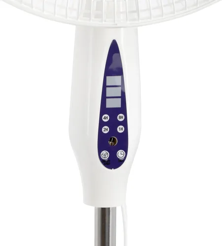 Vista 4 de Vie Air Ventilador de soporte oscilante de 3 velocidades de 16 pulgadas con temporizador de 7.5 horas, 1400 RMS y control remoto (blanco)
