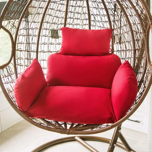 Vista 11 de HUHJYUGE Cojín para silla de columpio, cojín suave para silla colgante de patio con reposacabezas, lavable para colgar huevos colgantes, cojín