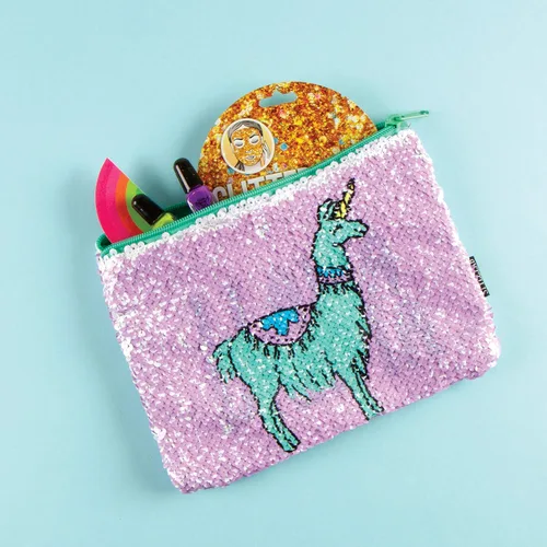 Vista 5 de Style.Lab Magic Sequin Reveal Pouch-Llama/Drama Science-Lab-Accesorios de baño