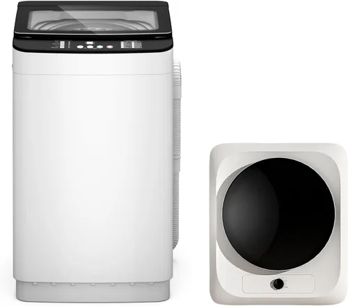 Vista 8 de Zynkez - Lavadora y secadora combinada de 18 libras y 10 libras, juego de lavandería portátil completamente automático con 7 programas de lavado, 5