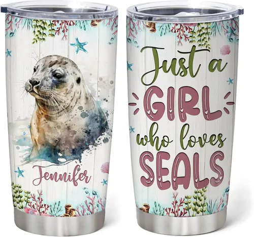 Vista 15 de Hyturtle Regalos personalizados para los amantes de los ajolotes – Just A Girl Who Loves Axolotls - Vaso de acero inoxidable con nombre