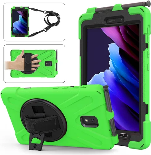 Vista 13 de Funda para Samsung Galaxy Tab Active 3/Galaxy Tab Active 5 de 8.0 pulgadas, 3 en 1 resistente protección con soporte 360/correa de mano/correa