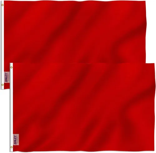 Vista 14 de Bandera ANLEY cuadriculada de color sólido, Negro