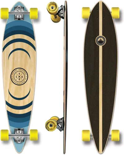 Vista 17 de Yocaher Earth Series - Patinetas completas Longboard con BlackWidow Premium 80A Grip Tape Aluminio Truck ABEC-9 Rodamiento 2.756 in Ruedas