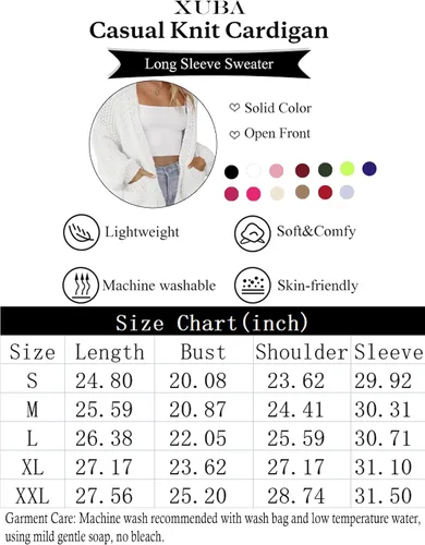Vista 5 de Women 2024 Cardigans Lightweight Casual Knit Long Sleeve Soft Pocketed Comfortable Cardigan Sweaters