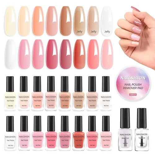 Vista 13 de Capa base y capa superior, esmalte de uñas regular transparente, rico en calcio VE secado rápido al aire fortalecimiento de uñas, sin gel, 2 piezas