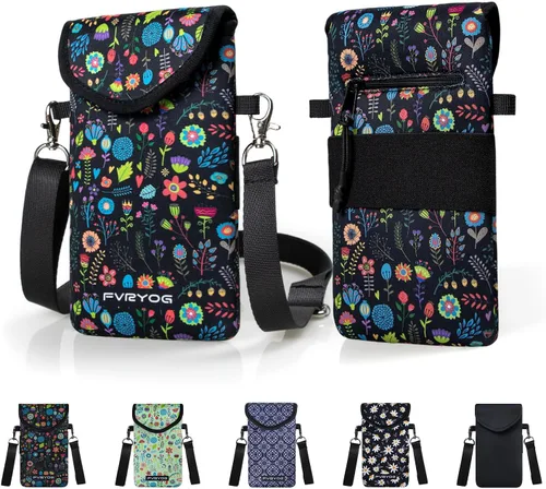 Vista 26 de Funda de neopreno para teléfono con correa cruzada y correa elástica Bear Woodland
