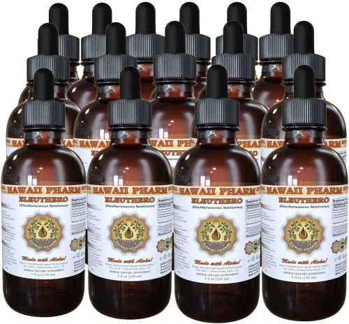 Vista 6 de Hawaii Pharm Eleuthero (Eleutherococcus Senticosus) Extracto líquido de ginseng siberiano 4x4 oz