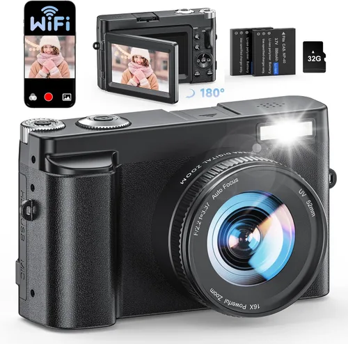 Vista 8 de Cámara digital 4K para fotografía, con WiFi, pantalla abatible de 180°