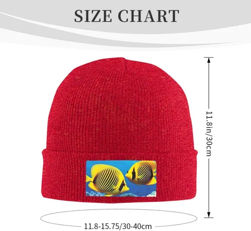 Vista 3 de Knitted Hat Royal Angel Fishes Print Beanie for Women Soft Warm Beanie Cap Casual Knit Hat Men Winter Beanies