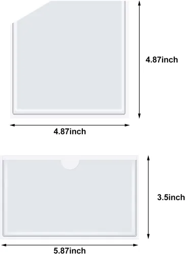 Vista 2 de Junkin - 10 bolsillos adhesivos para planificadores autoadhesivos, transparentes, 2 estilos Top Open Index Card Holder, Vinyl Adds Storage to
