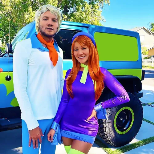 Vista 4 de Bufanda naranja para disfraz de Fred, accesorios de seda Ascot para disfraz de Scooby Doo, Naranja
