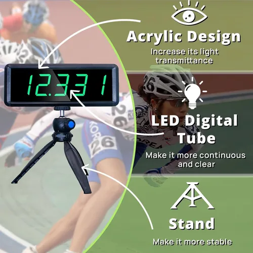 Vista 3 de YZ Temporizador Láser Inalámbrico Alimentado por Batería para Carreras de Sprints, Reloj de Carrera, Temporizador de Carrera, Velocímetro