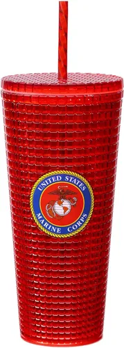 Vista 24 de Spoontiques Vaso de diamante festivo, 20 onzas - Vaso texturizado con pajita, aislamiento de doble pared, sin BPA - Una historia de Navidad
