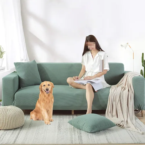 Vista 4 de Funda elástica para sofá, funda elástica de elastano para sofá 1234 asientos, lavable, protector de muebles adecuado para niños, gatos y perros