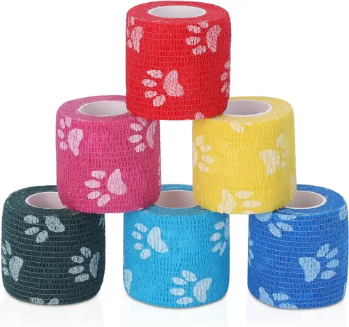 Vista 9 de Vet Wrap Vendaje Autoadherente Vendaje Cohesivo Cinta Multifunción para Perros Gatos Caballos Pájaros Animales No Tejida Cinta Deportiva Fuerte