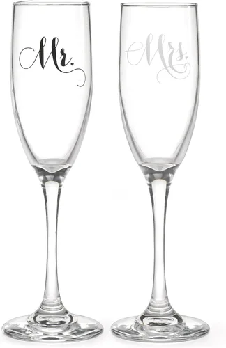 Vista 3 de Hortense B. Hewitt Wedding Ethereal Floral Champagne Flautas para tostar, 6 onzas, juego de 2