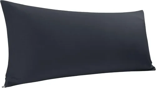 Vista 19 de Funda de almohada corporal de algodón de 400 hilos, cierre de cremallera, funda de almohada suave para el cuerpo, 20 x 48 pulgadas, castor