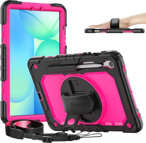Vista 25 de Timecity - Funda protectora resistente para Samsung Galaxy Tab S10 Lite, S10 FE, S9 FE 5G, S9, 10.9 y 11 pulgadas, con protector de pantalla, Negro