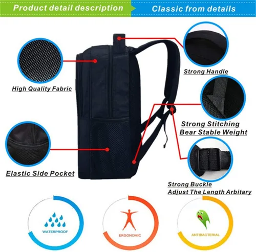 Vista 4 de XMTIHE Mochila unisex para niños y niñas, diseño de cinco noches en la escuela de Freddy's - Mochila de lona ligera para estudiantes, Estamapado 11
