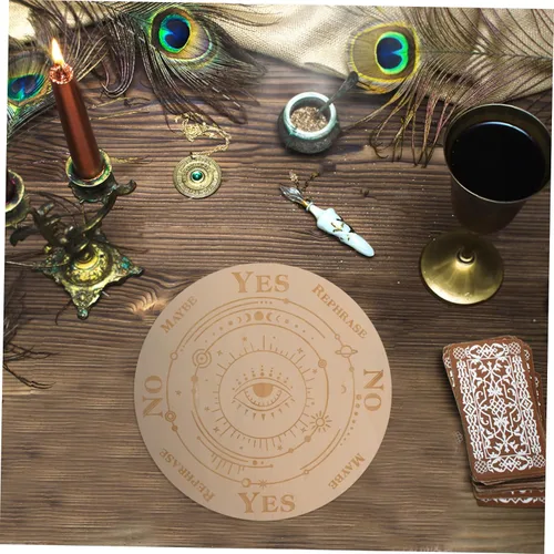Vista 6 de Tablero de péndulo de madera estilo vintage Bruja Wicca Suministro Evil Eye Adivinación Herramienta Suave