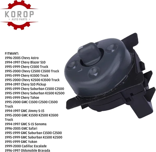 Vista 3 de Interruptor de espejo eléctrico de repuesto # 15009690, 19209371, 901-000 se adapta a Chev-y GM-C Cadilla-c Olds-Mobile Interruptor de control