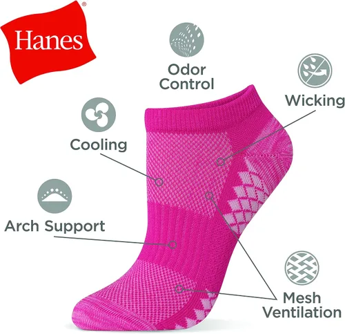 Vista 6 de Hanes Calcetines de compresión para mujer paquete de 6 pares