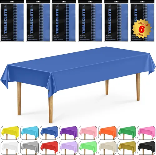 Vista 35 de DecorRack 2 Manteles rectangulares de plástico libres de BPA, 54 x 108 pulgadas, mantel de mesa para comedor, mantel rectangular para fiestas