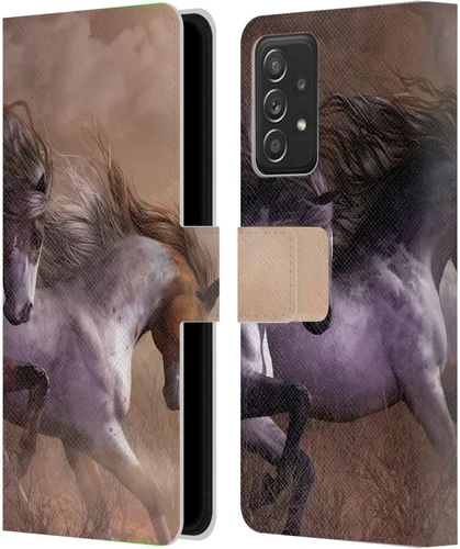 Vista 218 de Head Case Designs Officially Licensed Laurie Prindle A Morgan Christmas Western Stallion Leather Wallet Case Compatible with Samsung Galaxy A07 4G