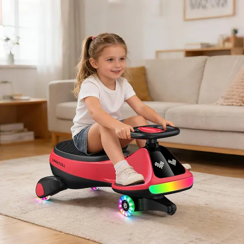 Vista 7 de Umatoll Coche eléctrico de 12 V para niños, regalos de cumpleaños, juguete Negro y rojo