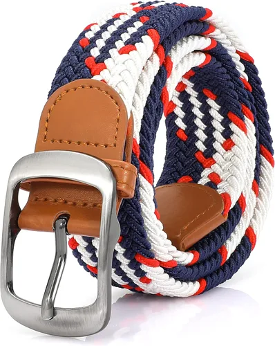 Vista 8 de XZQTIVE Cinturón trenzado elástico para hombres y mujeres, cinturón de golf tejido multicolor, cinturones elásticos para jeans 00 Estilo1