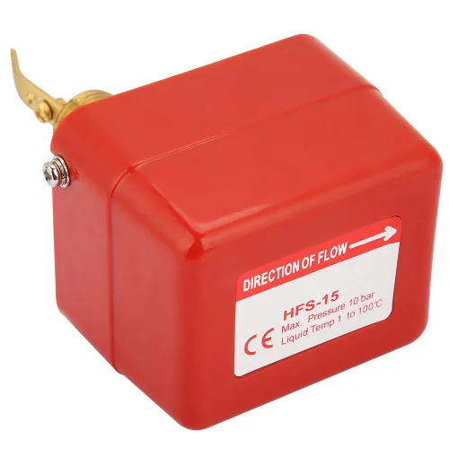 Vista 6 de HFS-15 Interruptor de flujo de agua de paleta, 1/2 pulgada, 220VCA 15A, latón y acero inoxidable, para sistemas de tratamiento de agua y sistemas