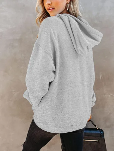 Vista 2 de Yuccalley - Sudaderas con capucha de manga larga para mujer, con bolsillo, estilo casual, de moda