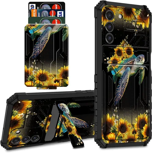 Vista 58 de Funda protectora de TPU suave para Samsung Galaxy A03S con soporte para tarjeta de crédito y soporte de doble capa de policarbonato duro de TPU