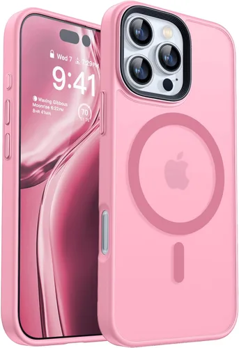 Vista 9 de CANSHN Funda magnética transparente compatible con iPhone 15 Pro [Compatible con Magsafe] [No amarillea] Funda protectora delgada y fina a prueba
