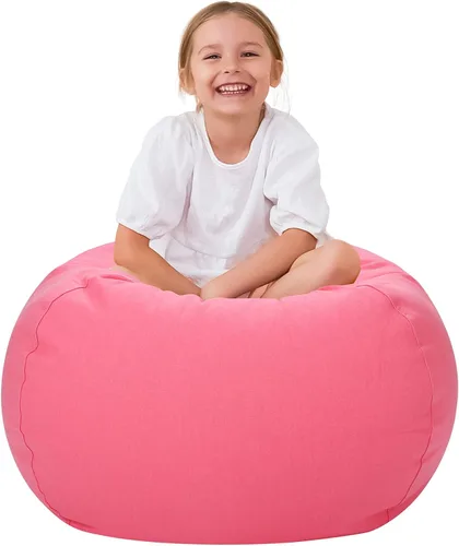 Vista 26 de Aubliss - Silla de almacenamiento para peluches en forma de puf (Estrella Aqua, Mediana (32"))