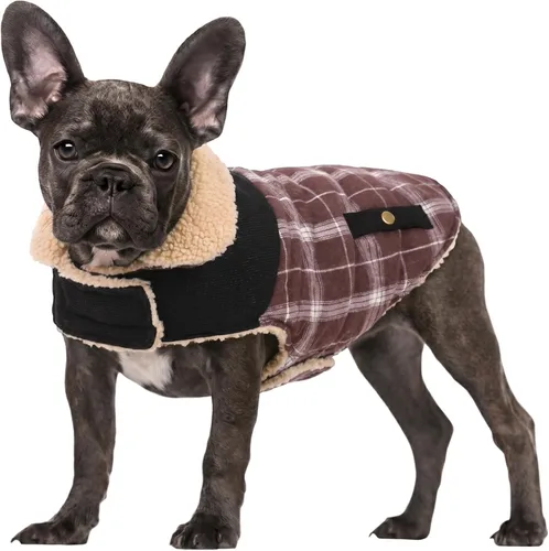 Vista 11 de Abrigo de invierno para perros pequeños, chaqueta sólida para cachorros, abrigo cálido para mascotas para clima frío, prendas acolchadas resistentes